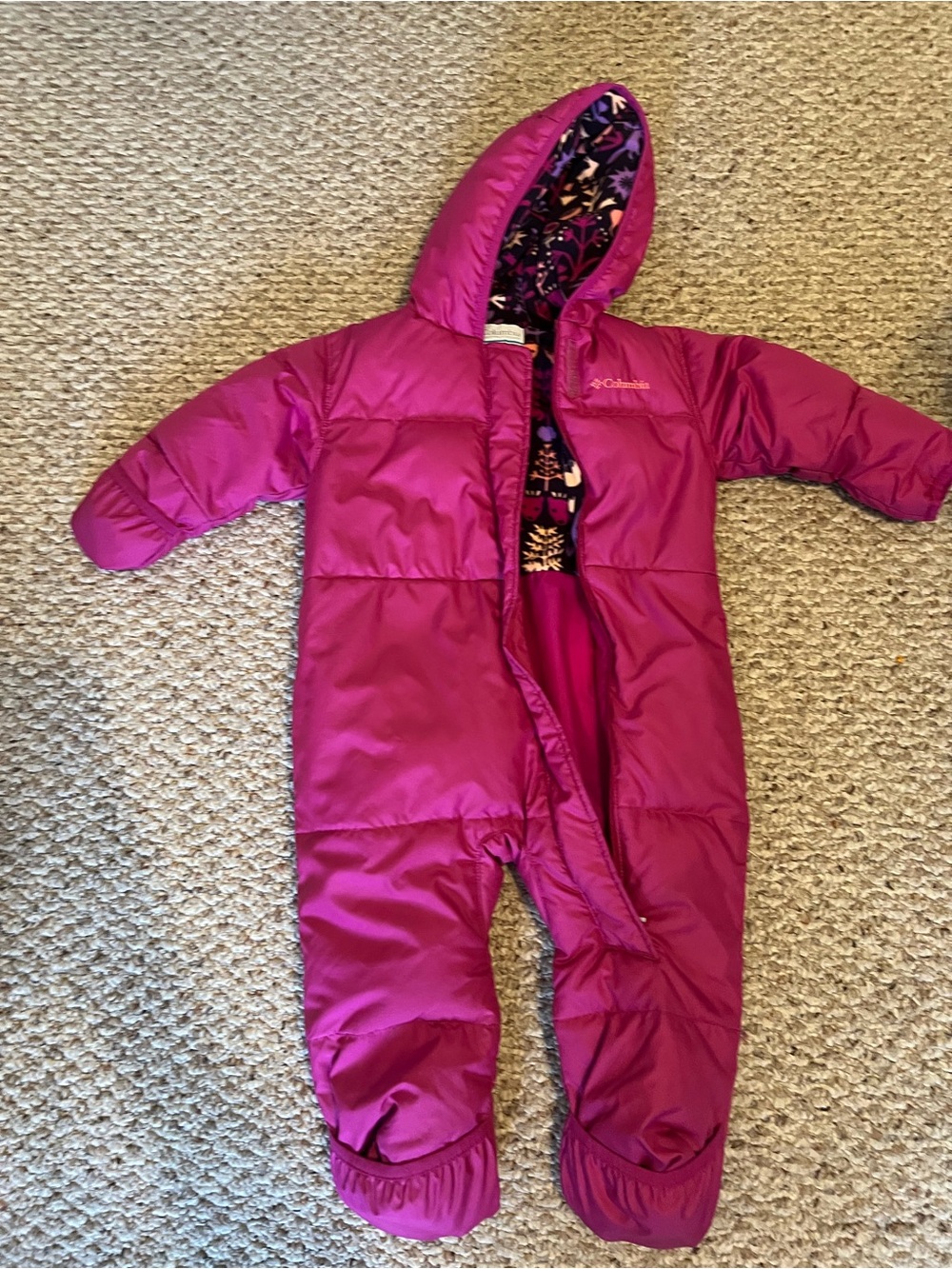 Columbia Snuggly Bunny II Down Bunting Snowsuit 18-24M Pink